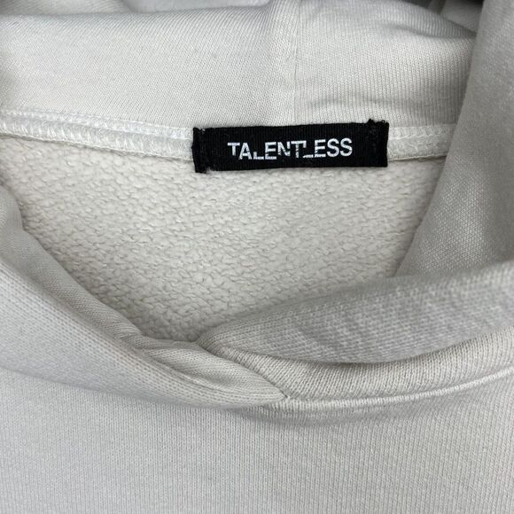 TALENTLESS Womens Pullover Premium Hoodie Sweatshirt NEW Bone Ivory Disick Sz L - Picture 8 of 9